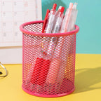 Multifunction Round/Square Mesh Pen Pot Multicolor Pen Holder Desk Tidy Stationery Organiser Pencil Storage Stationery Organiser