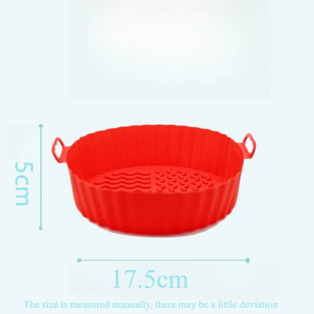 Kitchen Gadgets Round Air Fryer Silicone Liner 6.8 Inch for 5 To 8 Quarts Non stick Reusable Easy To Clean Kitchen Accessories