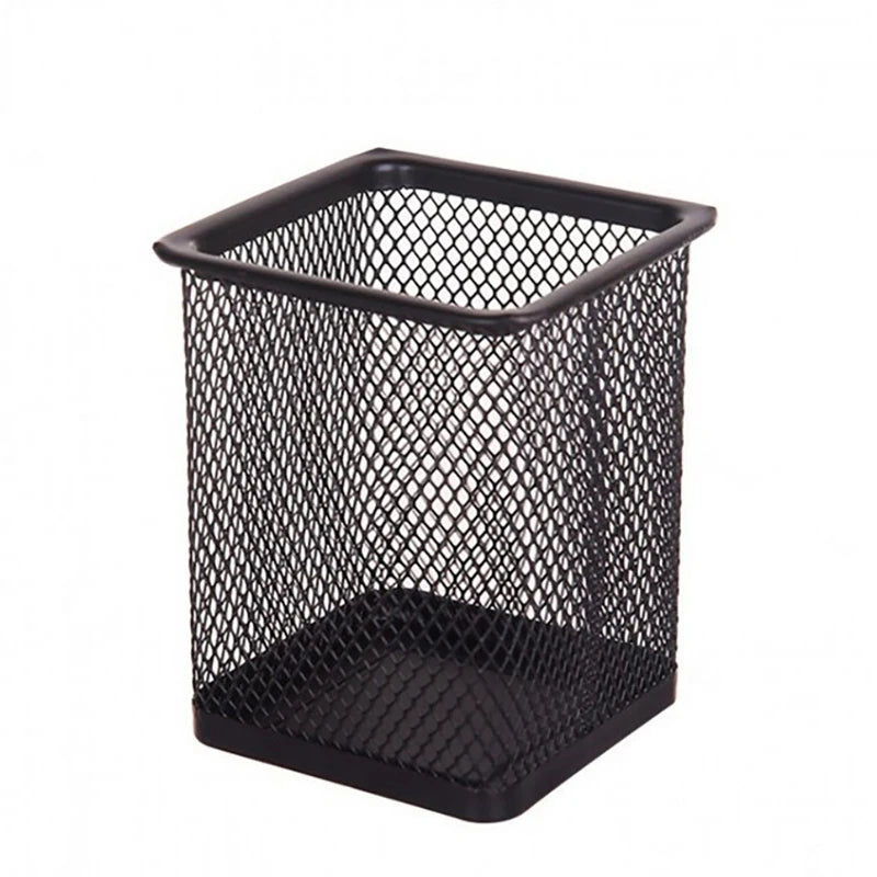 Multifunction Round/Square Mesh Pen Pot Multicolor Pen Holder Desk Tidy Stationery Organiser Pencil Storage Stationery Organiser