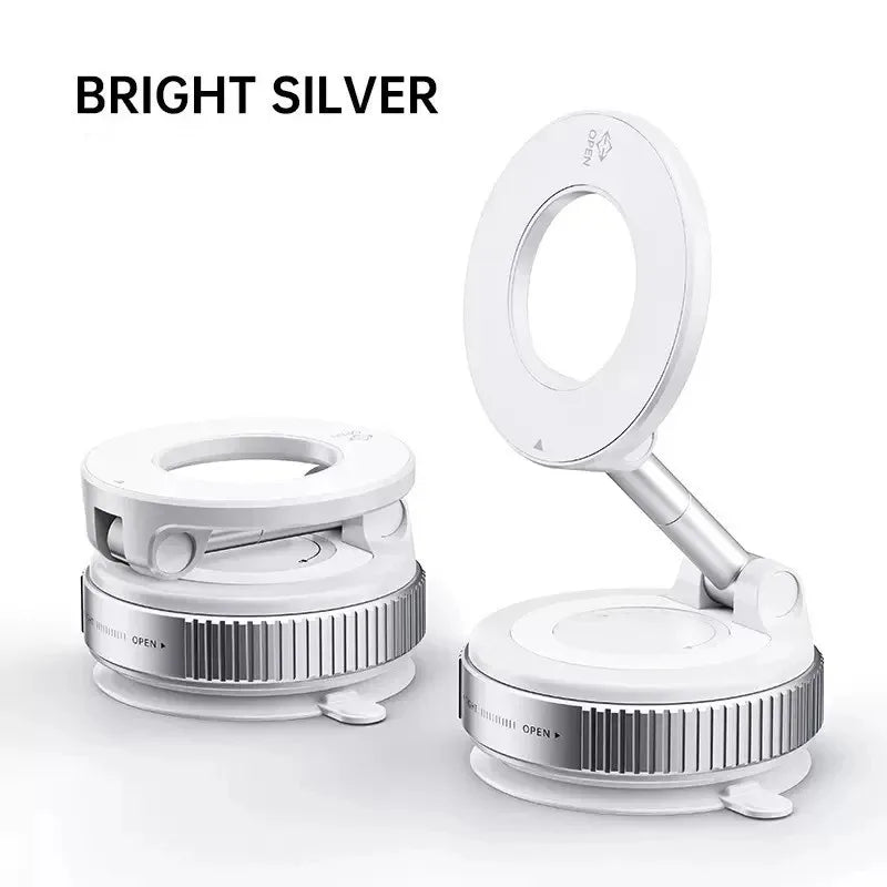 Magnetic Car Phone Holder Vacuum Suction MagSafe Mount 360° Rotation Dashboard for iPhone 17 16 15 14 13 12 GPS Navigation