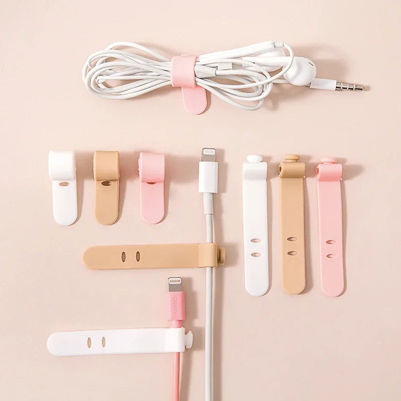 Silicone Desktop Cable Organiser Fixer Data Cable Organizer Fixed Headphone Cable Clip Wire Organizer Gods of Cable Management
