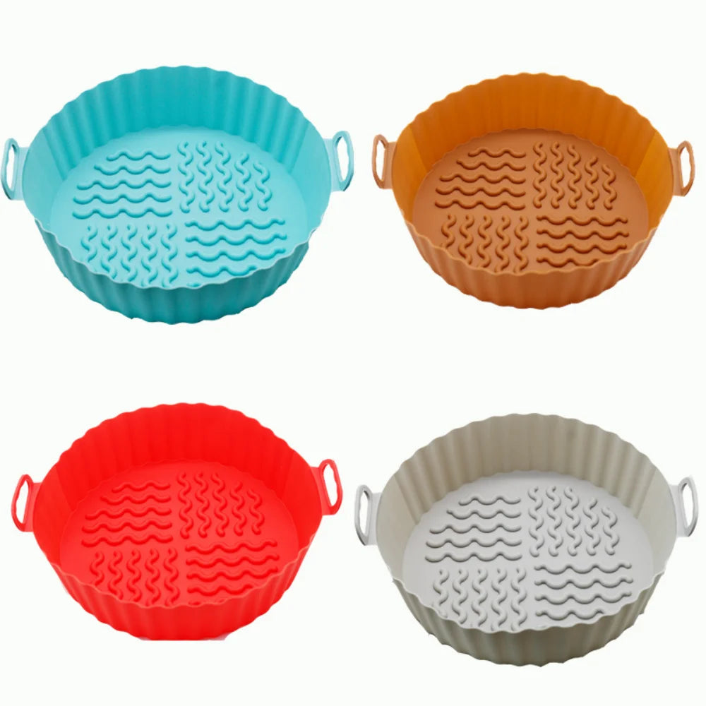 Kitchen Gadgets Round Air Fryer Silicone Liner 6.8 Inch for 5 To 8 Quarts Non stick Reusable Easy To Clean Kitchen Accessories