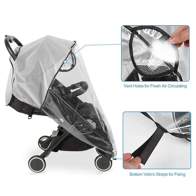 Universal Baby Stroller Rain Cover Pram Windproof Cover Winter Warm Weather Shields Baby Cart Raincoat Stroller Accessories