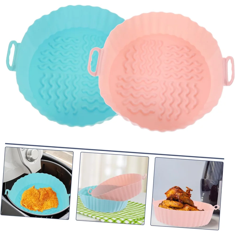 Kitchen Gadgets Round Air Fryer Silicone Liner 6.8 Inch for 5 To 8 Quarts Non stick Reusable Easy To Clean Kitchen Accessories