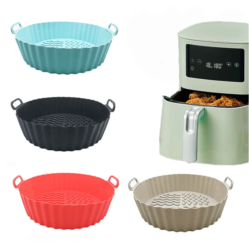Kitchen Gadgets Round Air Fryer Silicone Liner 6.8 Inch for 5 To 8 Quarts Non stick Reusable Easy To Clean Kitchen Accessories